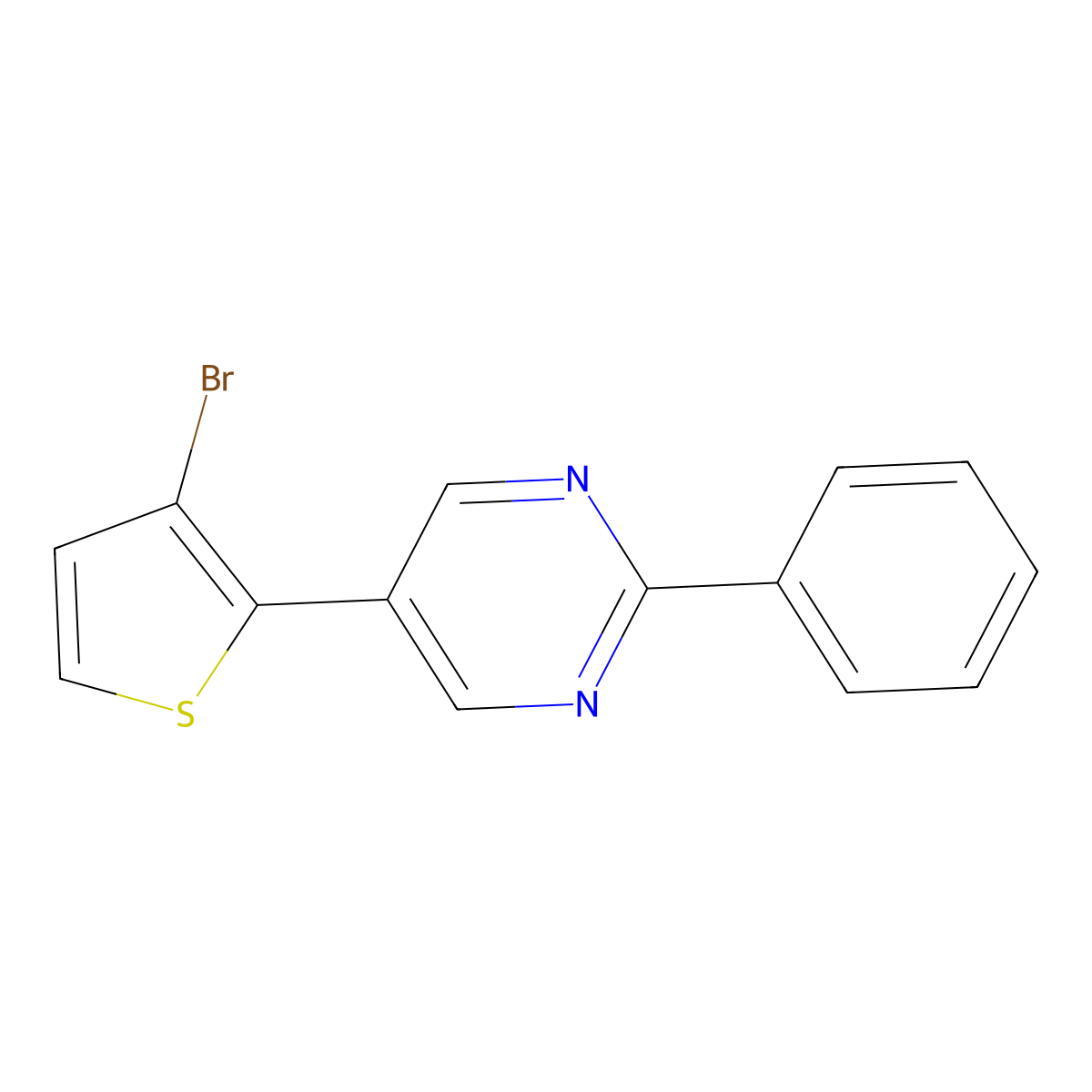 5-(3-Bromothiophen-2-yl)-2-phenylpyrimidine molecular structure, CAS 2901103-22-6