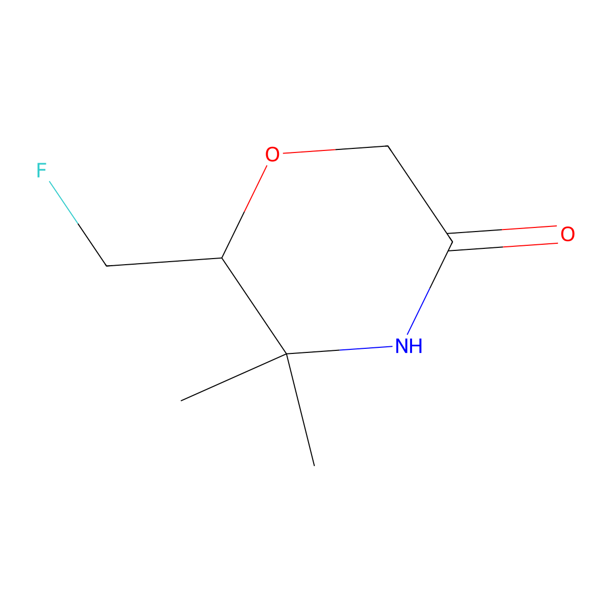 6-(Fluoromethyl)-5,5-dimethylmorpholin-3-one molecular structure, CAS 2901103-23-7