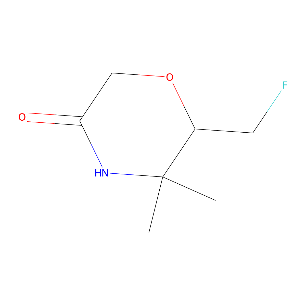 6-(Fluoromethyl)-5,5-dimethylmorpholin-3-one molecular structure, CAS 2901103-23-7