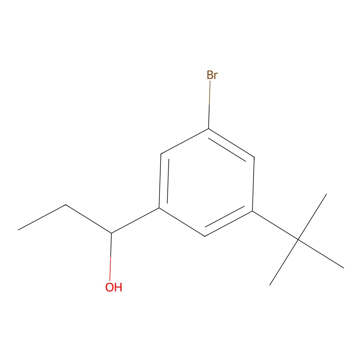 1-(3-Bromo-5-(tert-butyl)phenyl)propan-1-ol molecular structure, CAS 2901103-24-8