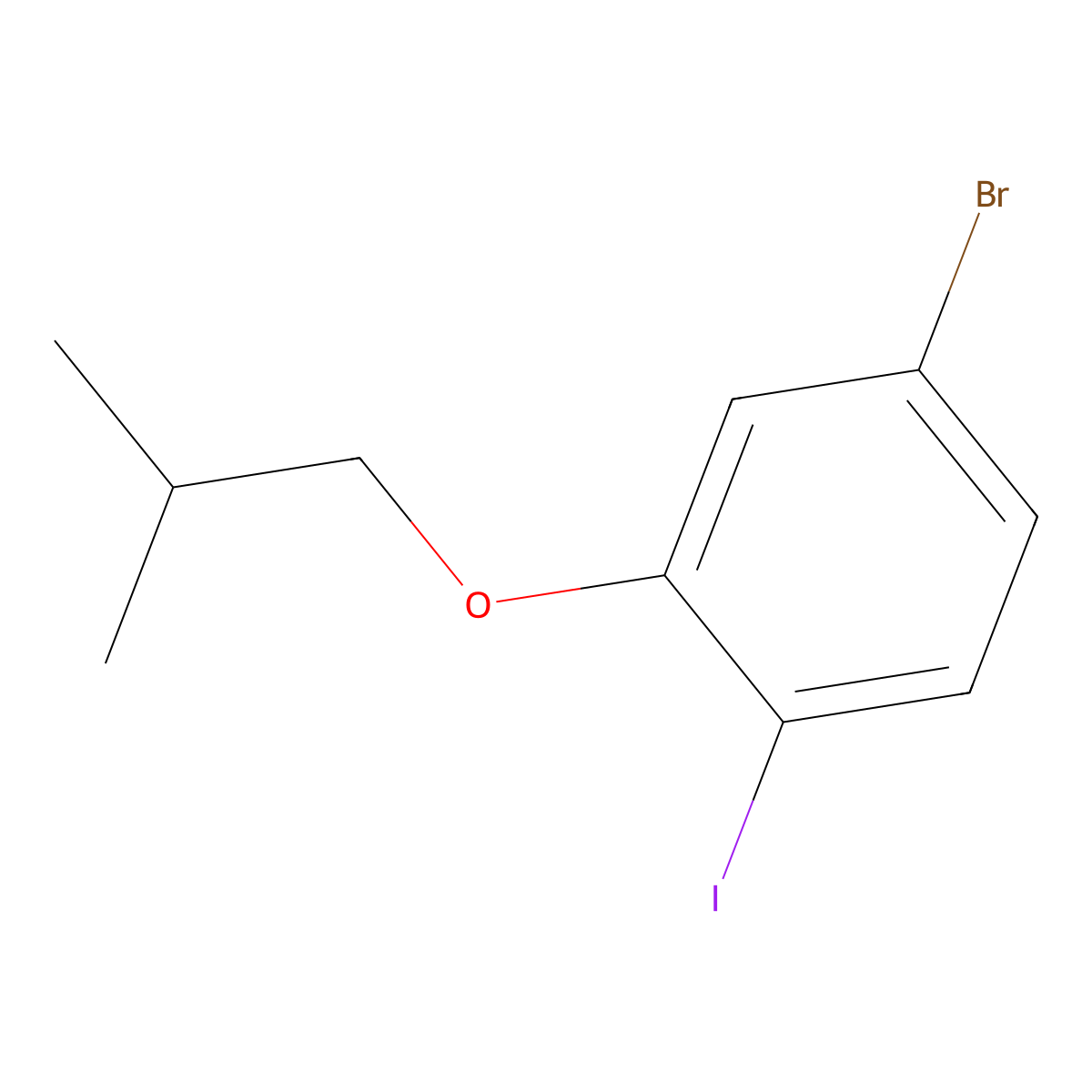 4-Bromo-1-iodo-2-isobutoxybenZene molecular structure, CAS 2901103-27-1