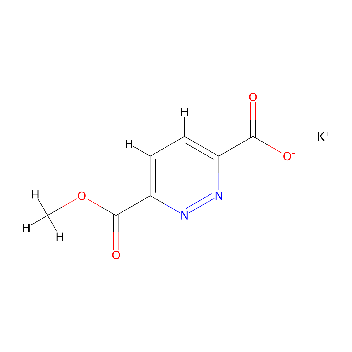 Potassium 6-(methoxycarbonyl)pyridazine-3-carboxylate molecular structure, CAS 2901103-29-3