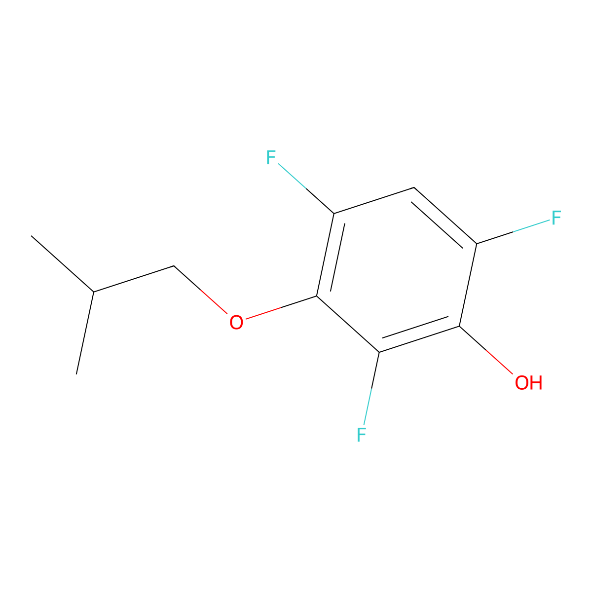 2,4,6-Trifluoro-3-isobutoxyphenol molecular structure, CAS 2901103-30-6