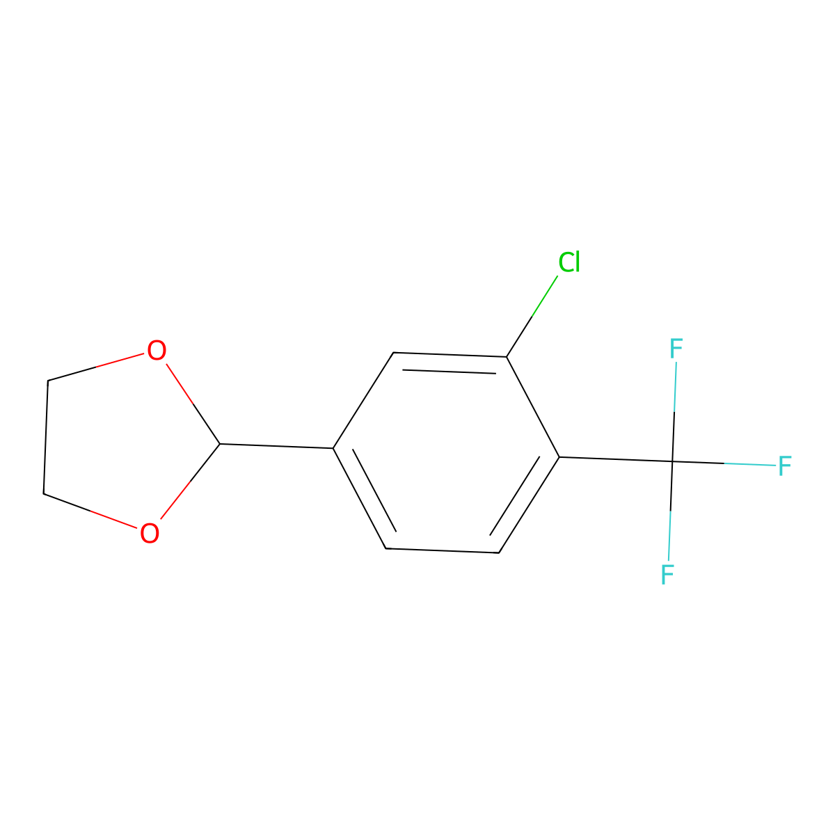 2-(3-Chloro-4-(trifluoromethyl)phenyl)-1,3-dioxolane molecular structure, CAS 2901103-35-1