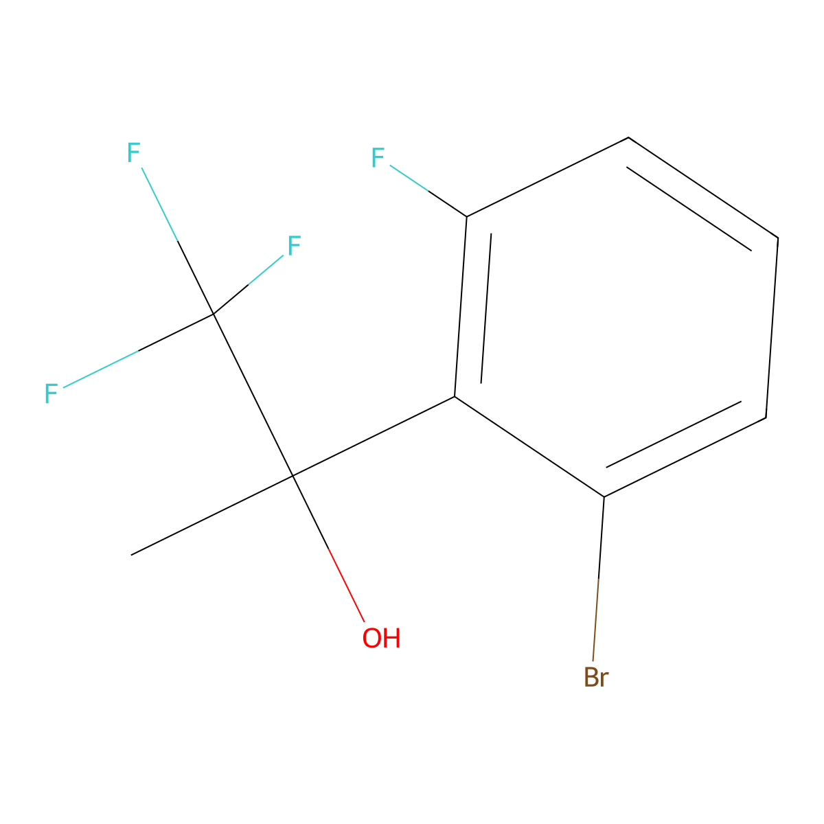 2-(2-Bromo-6-fluorophenyl)-1,1,1-trifluoropropan-2-ol molecular structure, CAS 2901103-44-2