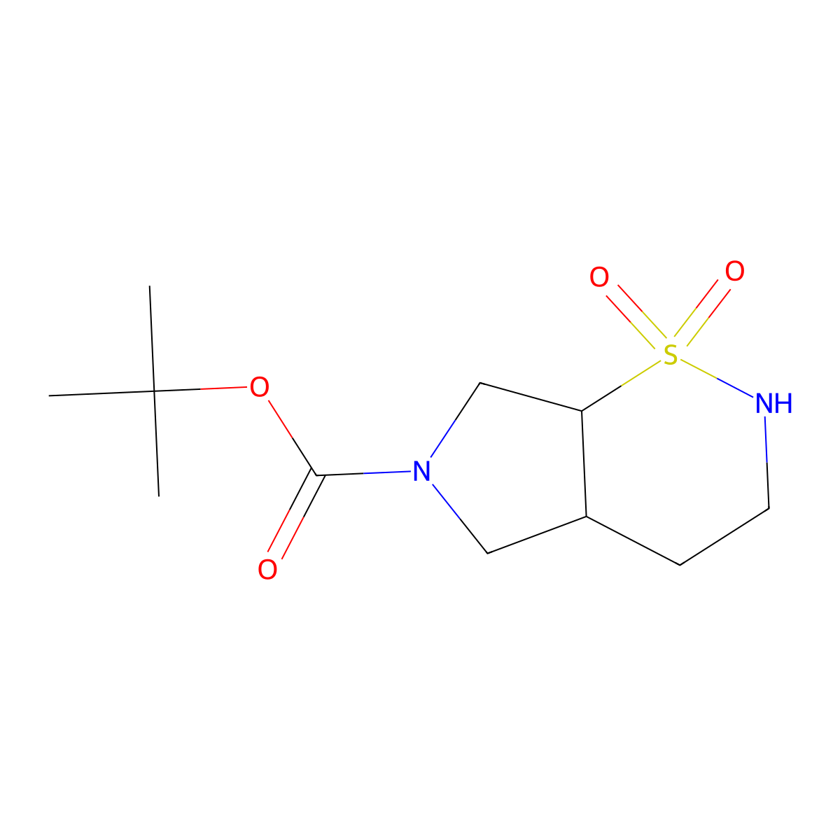 Tert-butyl 1,1-dioxo-octahydro-1lambda6-pyrrolo[3,4-e][1,2]thiazine-6-carboxylate molecular structure, CAS 2901103-46-4