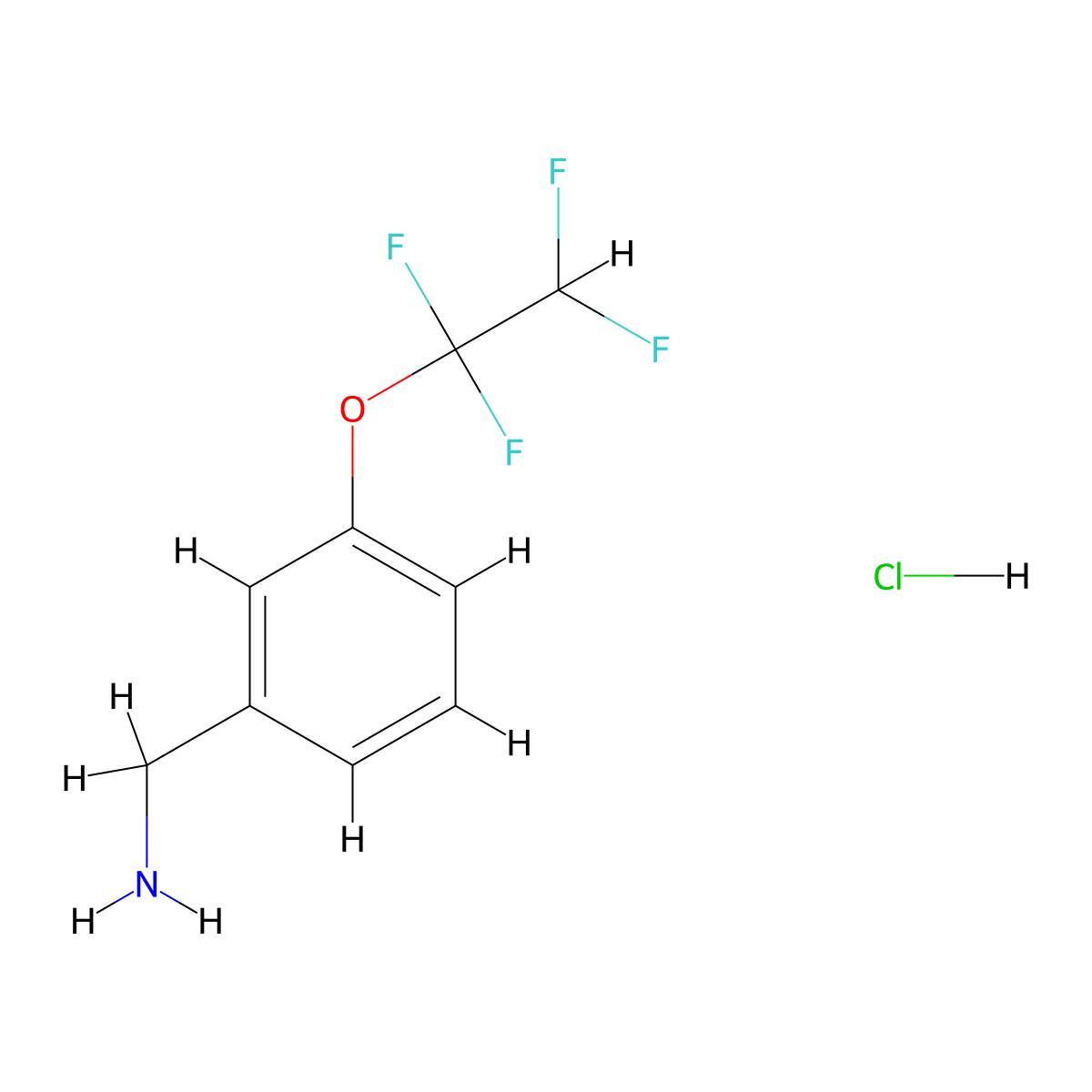 1-[3-(1,1,2,2-Tetrafluoroethoxy)phenyl]methanamine hydrochloride molecular structure, CAS 2901103-49-7