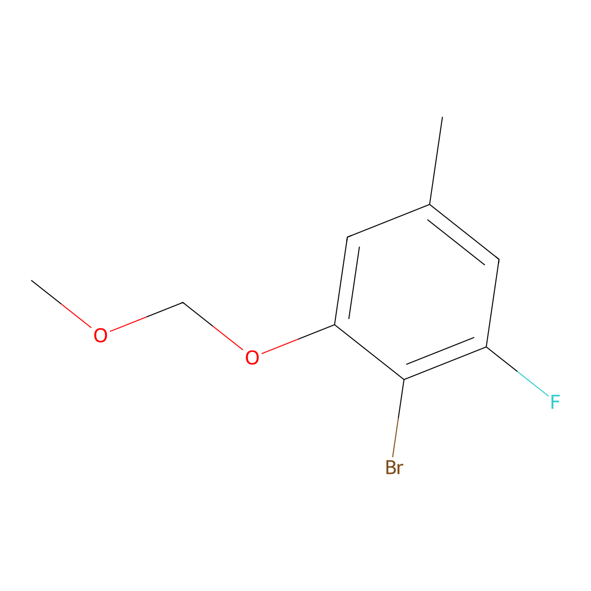 2-Bromo-1-fluoro-3-(methoxymethoxy)-5-methylbenzene molecular structure, CAS 2901103-51-1