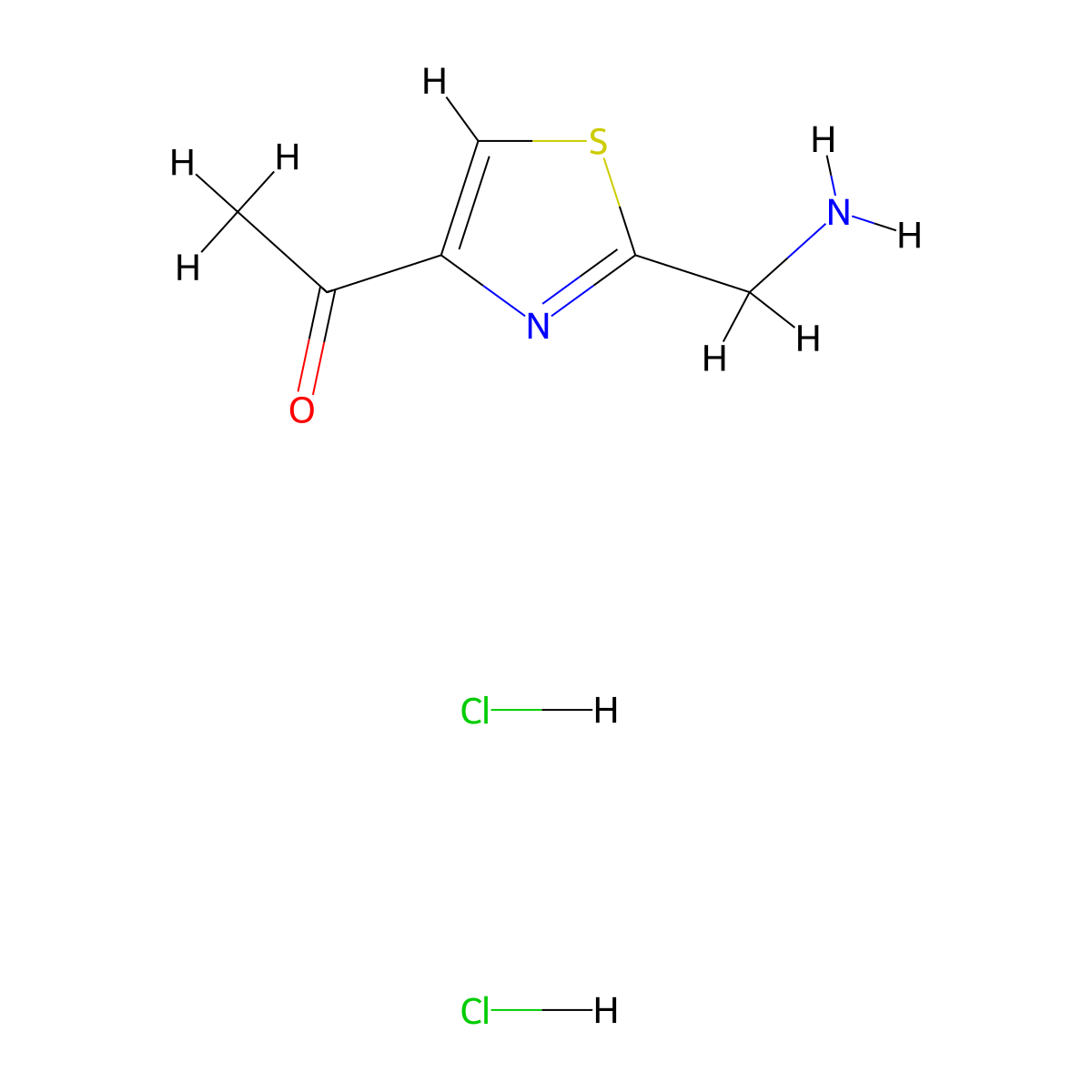 1-[2-(Aminomethyl)-1,3-thiazol-4-yl]ethan-1-one dihydrochloride molecular structure, CAS 2901103-56-6