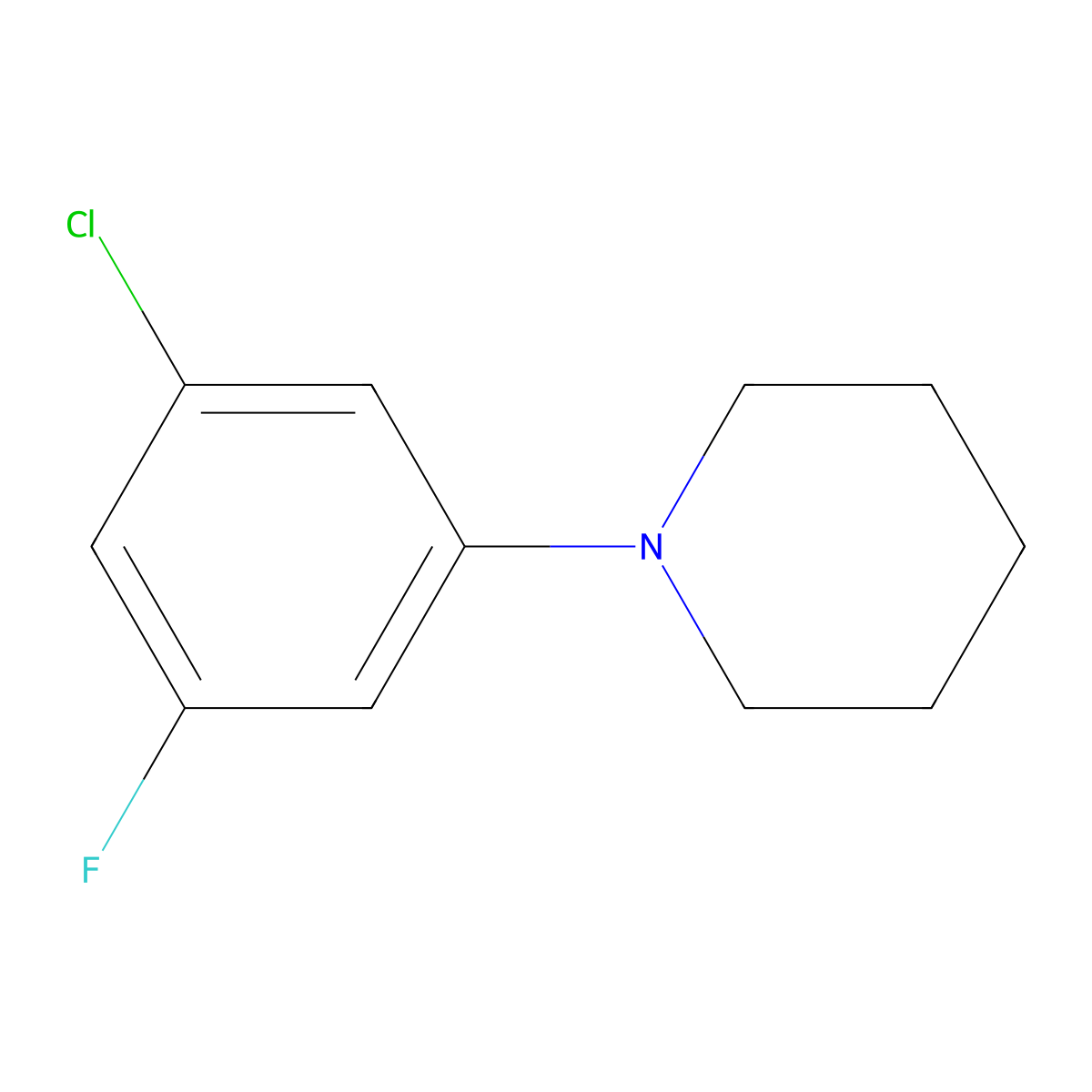 1-(3-Chloro-5-fluorophenyl)piperidine molecular structure, CAS 2901103-57-7