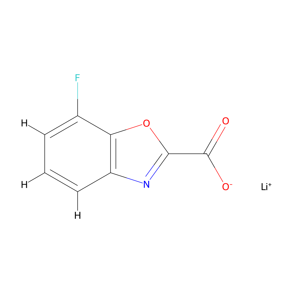 Lithium 7-fluorobenzo[d]oxazole-2-carboxylate molecular structure, CAS 2901103-64-6