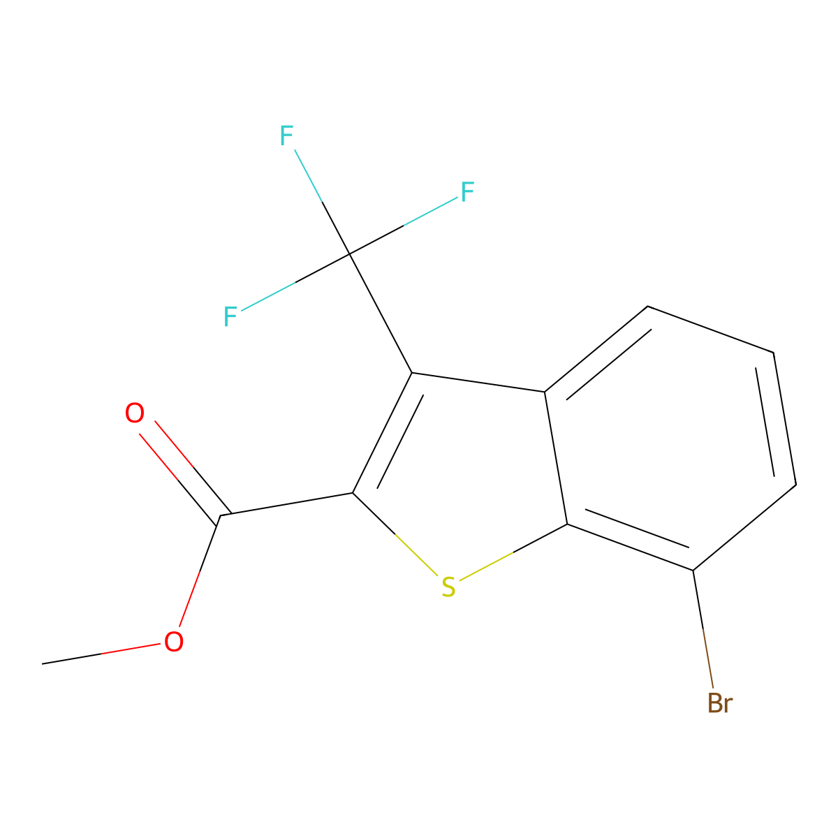 Methyl 7-bromo-3-(trifluoromethyl)benZo[b]thiophene-2-carboxylate molecular structure, CAS 2901103-66-8