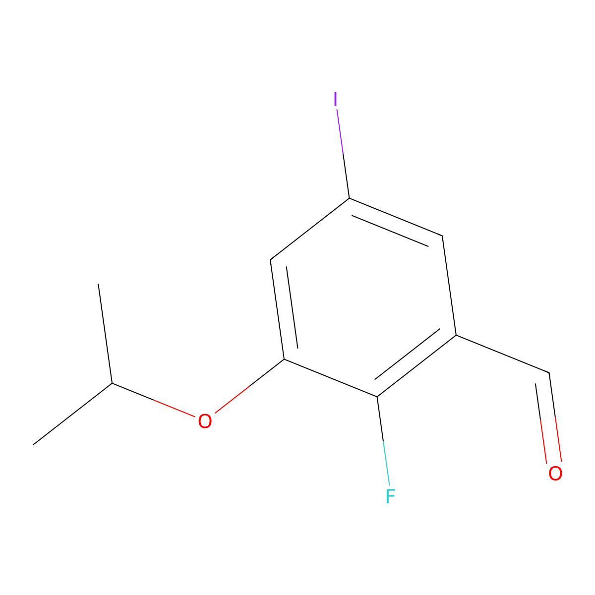 2-Fluoro-5-iodo-3-isopropoxybenZaldehyde molecular structure, CAS 2901105-05-1