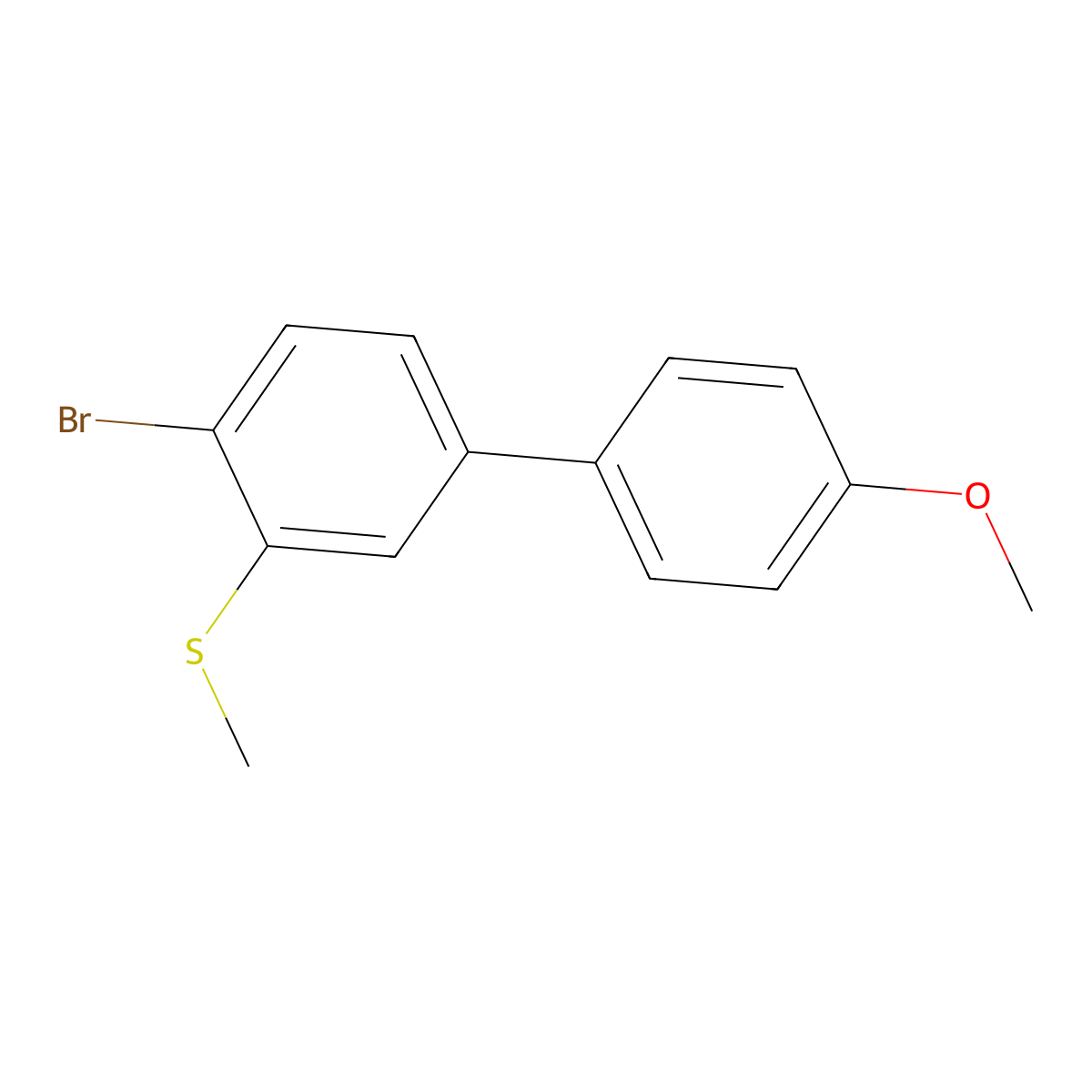 (4-Bromo-4'-methoxy-[1,1'-biphenyl]-3-yl)(methyl)sulfane molecular structure, CAS 2901105-11-9