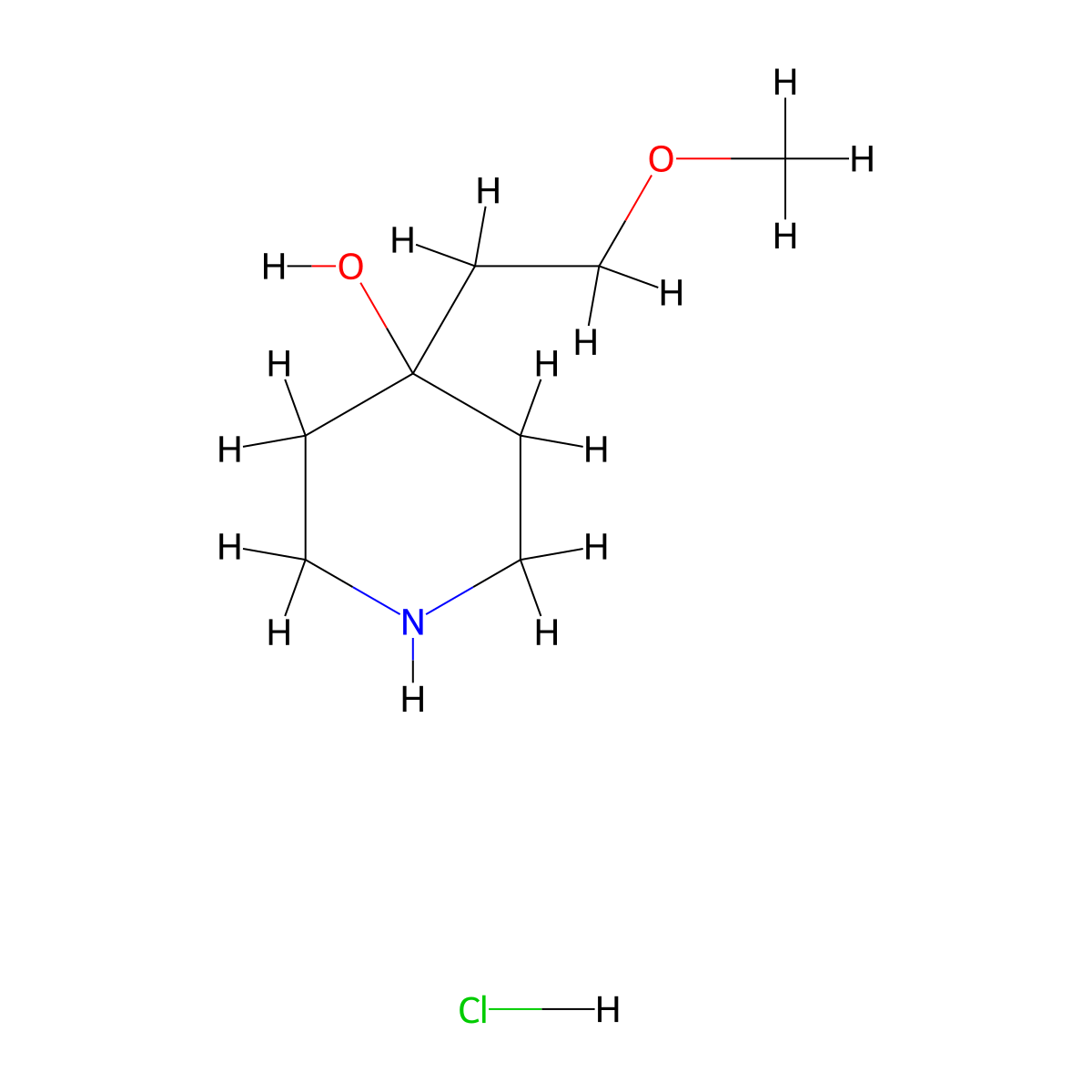 4-(2-Methoxyethyl)piperidin-4-ol hydrochloride molecular structure, CAS 2901105-16-4