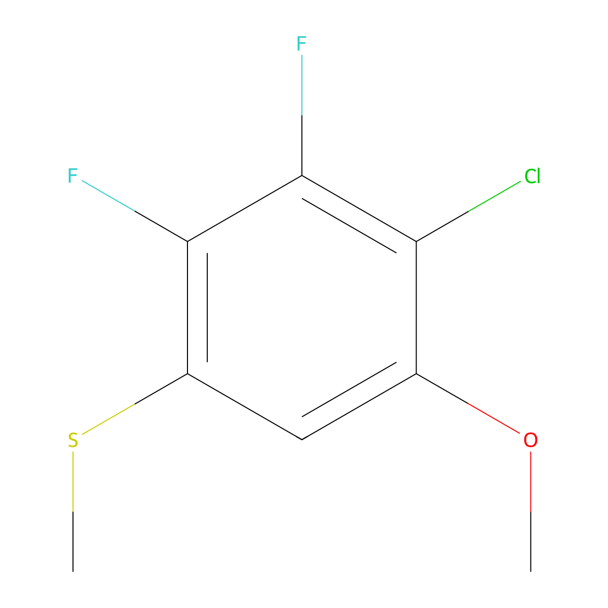 (4-Chloro-2,3-difluoro-5-methoxyphenyl)(methyl)sulfane molecular structure, CAS 2901105-20-0