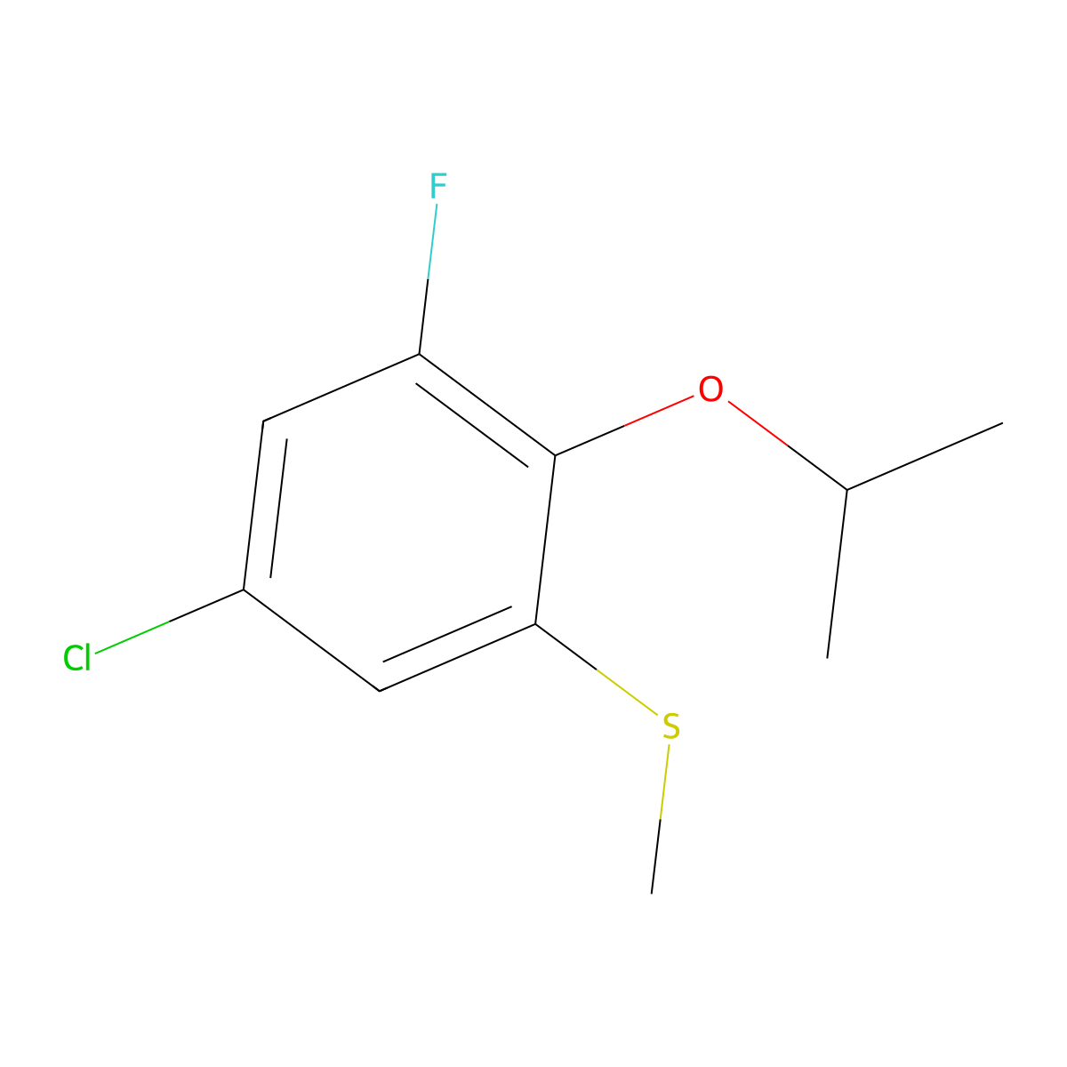 (5-Chloro-3-fluoro-2-isopropoxyphenyl)(methyl)sulfane molecular structure, CAS 2901105-22-2