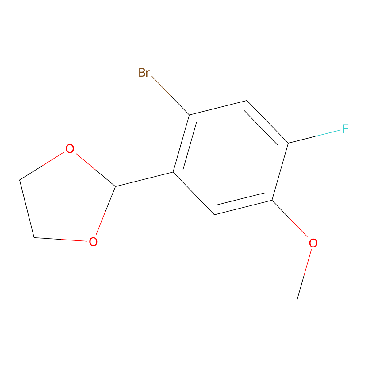 2-(2-Bromo-4-fluoro-5-methoxyphenyl)-1,3-dioxolane molecular structure, CAS 2901105-25-5
