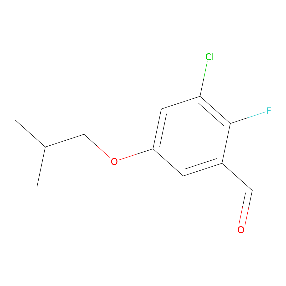 3-Chloro-2-fluoro-5-isobutoxybenZaldehyde molecular structure, CAS 2901105-30-2