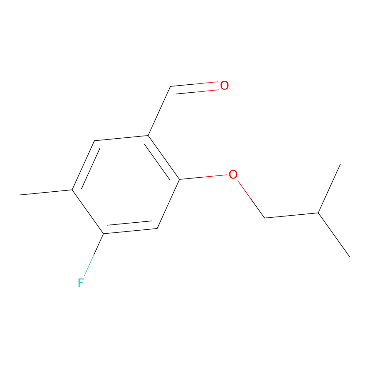 4-Fluoro-2-isobutoxy-5-methylbenzaldehyde molecular structure, CAS 2901105-31-3