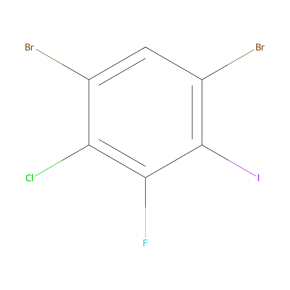 1,5-Dibromo-2-chloro-3-fluoro-4-iodobenZene molecular structure, CAS 2901105-34-6