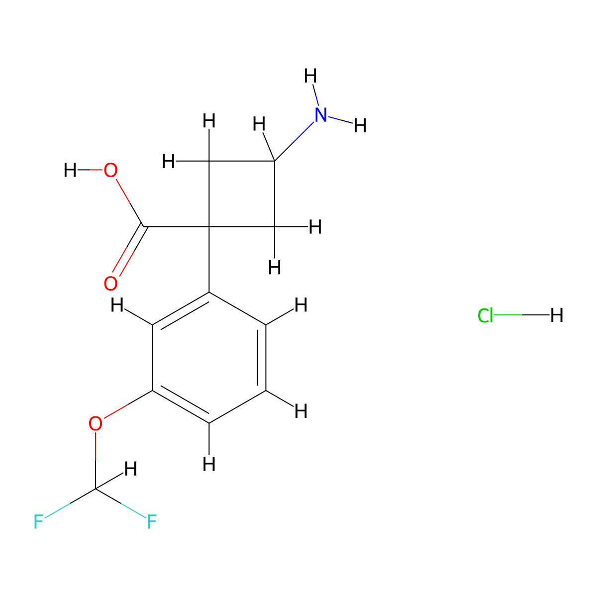 3-Amino-1-[3-(difluoromethoxy)phenyl]cyclobutane-1-carboxylic acid hydrochloride molecular structure, CAS 2901105-35-7