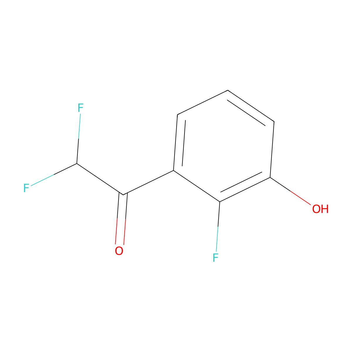 2,2-Difluoro-1-(2-fluoro-3-hydroxyphenyl)ethanone molecular structure, CAS 2901105-37-9