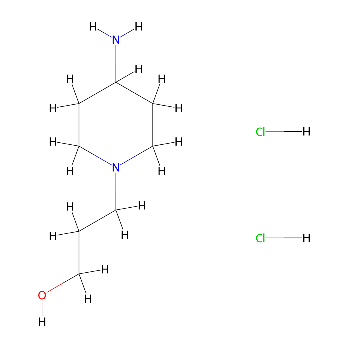 3-(4-Aminopiperidin-1-yl)propan-1-ol dihydrochloride molecular structure, CAS 2901105-40-4