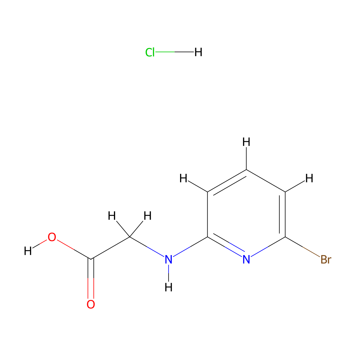 2-[(6-Bromopyridin-2-yl)amino]acetic acid hydrochloride molecular structure, CAS 2901105-44-8