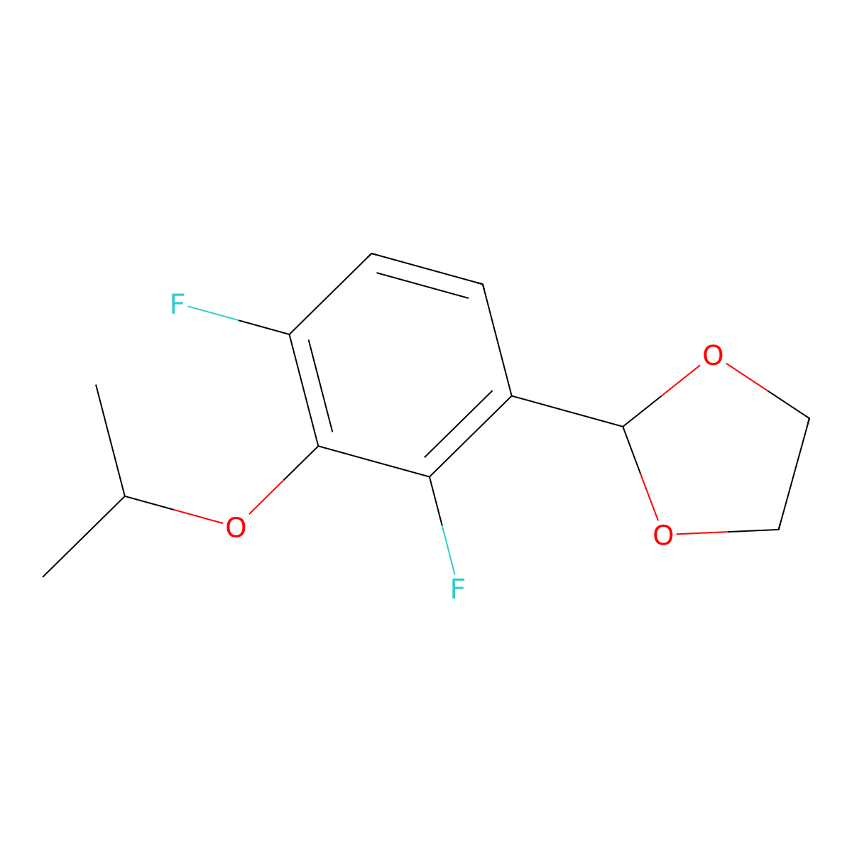 2-(2,4-Difluoro-3-isopropoxyphenyl)-1,3-dioxolane molecular structure, CAS 2901105-46-0