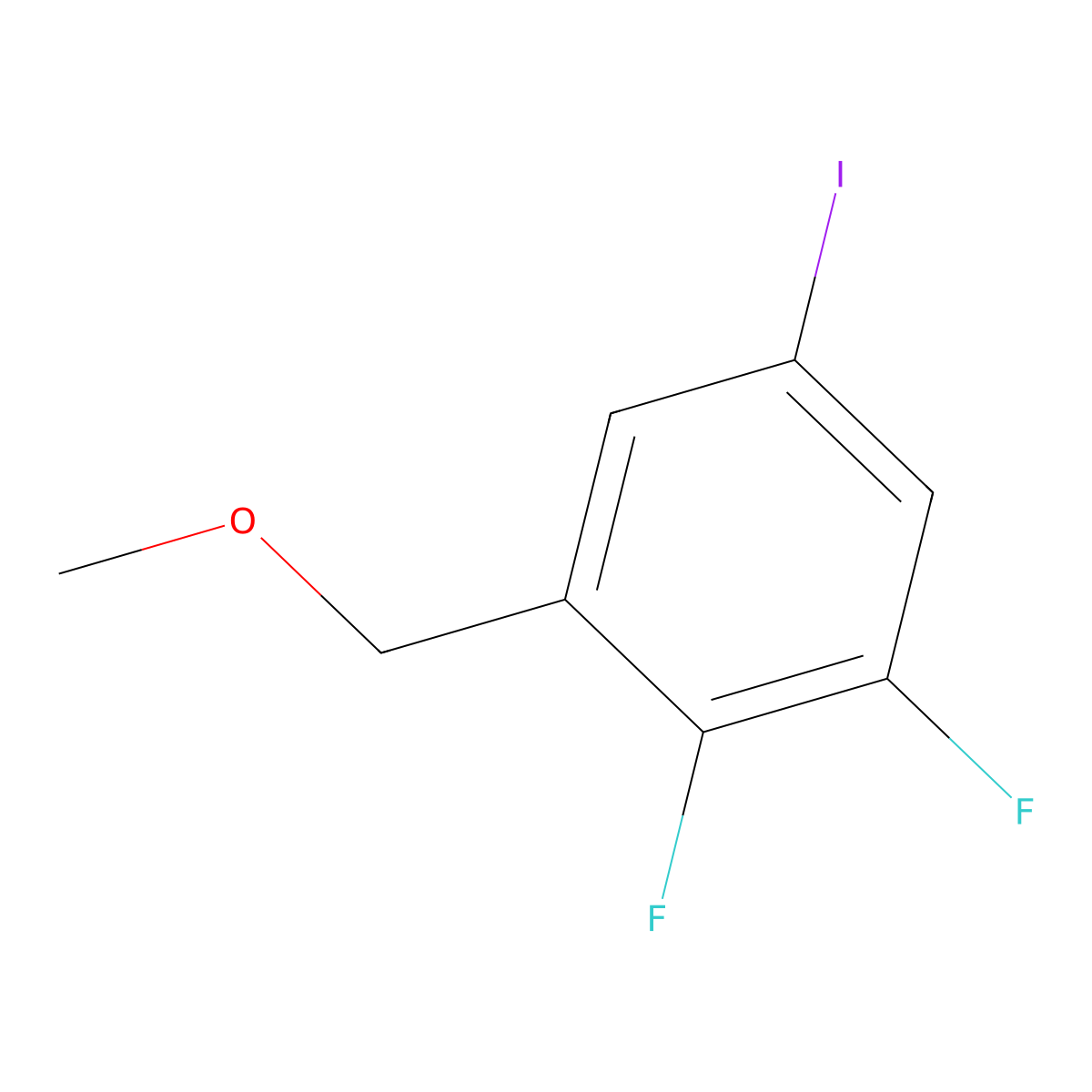 1,2-Difluoro-5-iodo-3-(methoxymethyl)benzene molecular structure, CAS 2901105-49-3