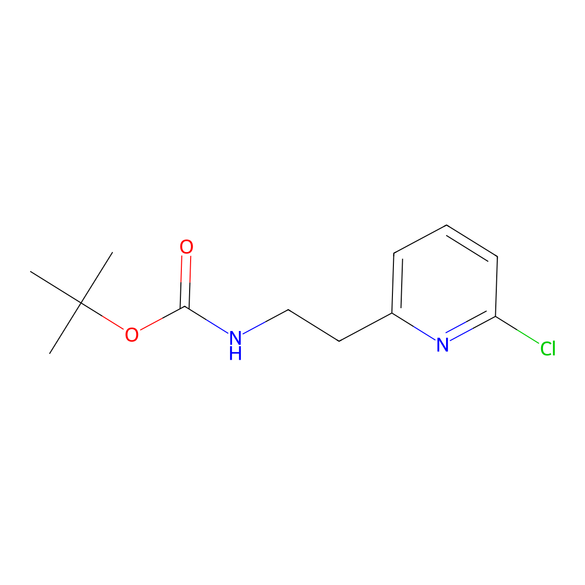 tert-butyl N-[2-(6-chloropyridin-2-yl)ethyl]carbamate molecular structure, CAS 2901105-51-7