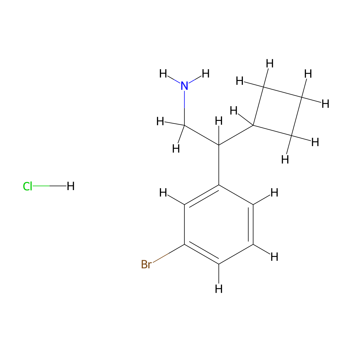 2-(3-Bromophenyl)-2-cyclobutylethan-1-amine hydrochloride molecular structure, CAS 2901105-59-5