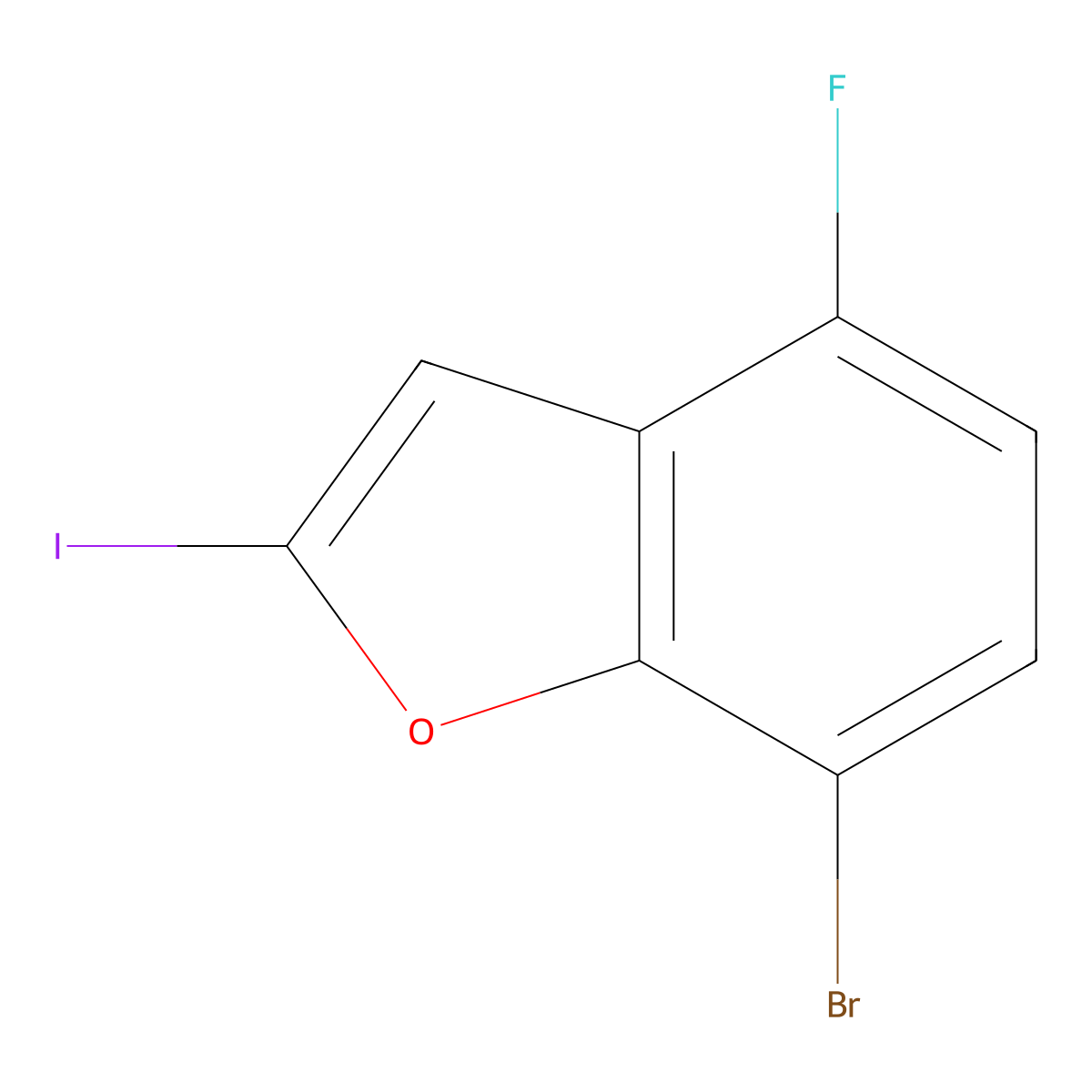 7-Bromo-4-fluoro-2-iodobenzofuran molecular structure, CAS 2901105-70-0