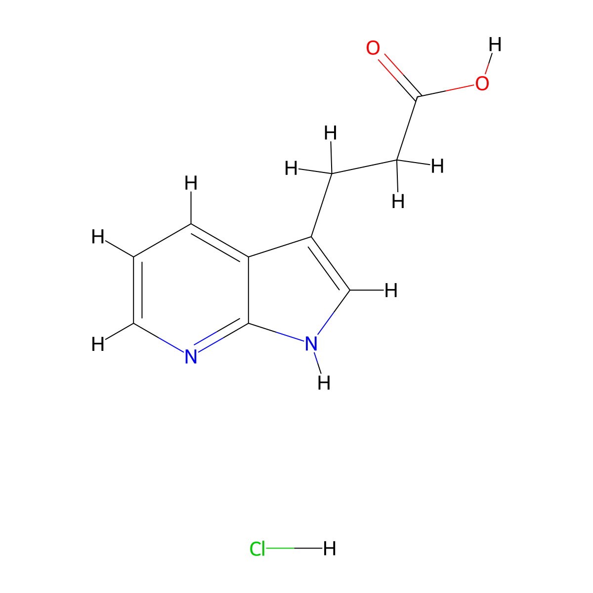 3-{1H-pyrrolo[2,3-b]pyridin-3-yl}propanoic acid hydrochloride molecular structure, CAS 2901105-75-5