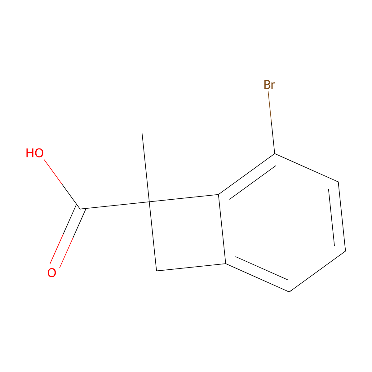 5-Bromo-7-methylbicyclo[4.2.0]octa-1,3,5-triene-7-carboxylic acid molecular structure, CAS 2901105-76-6