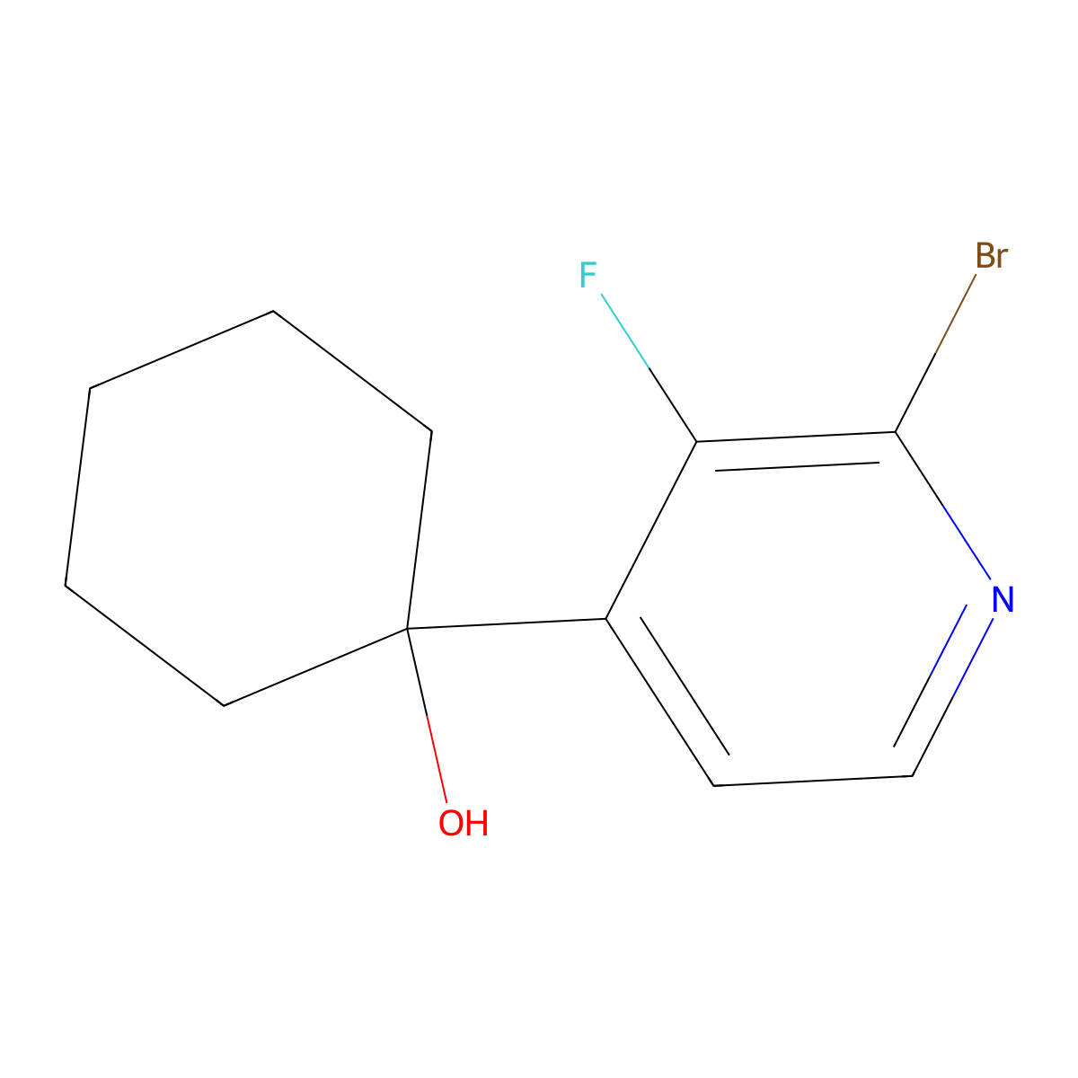 1-(2-Bromo-3-fluoropyridin-4-yl)cyclohexanol molecular structure, CAS 2901105-78-8
