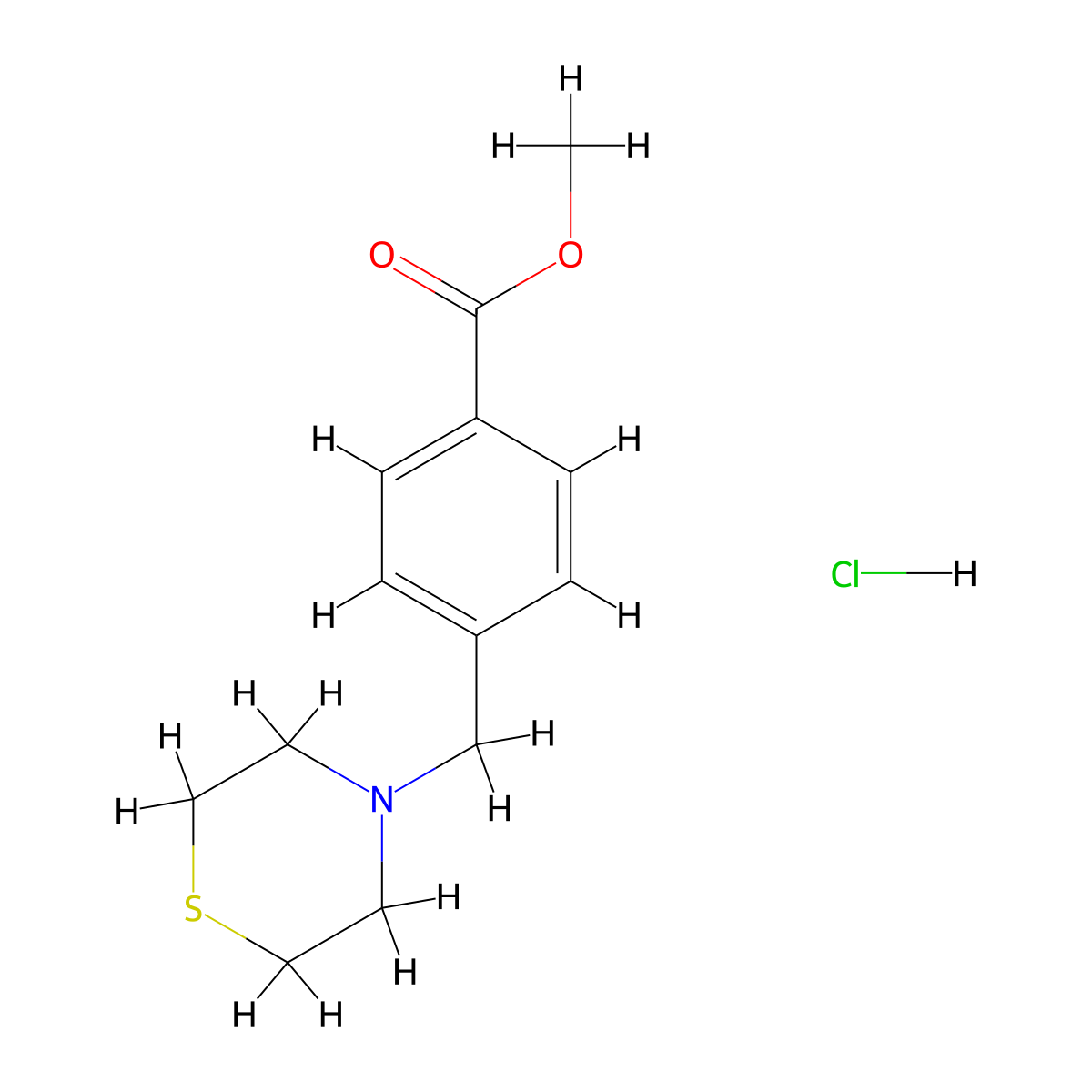 Methyl 4-[(thiomorpholin-4-yl)methyl]benzoate hydrochloride molecular structure, CAS 2901105-79-9