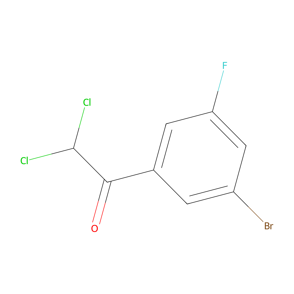 1-(3-Bromo-5-fluorophenyl)-2,2-dichloroethanone molecular structure, CAS 2901105-80-2