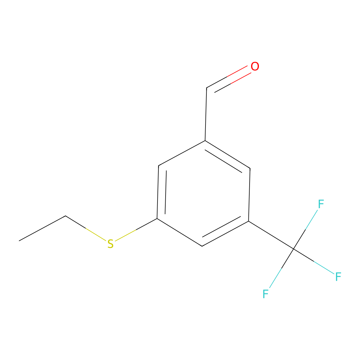 3-(Ethylthio)-5-(trifluoromethyl)benzaldehyde molecular structure, CAS 2901105-86-8