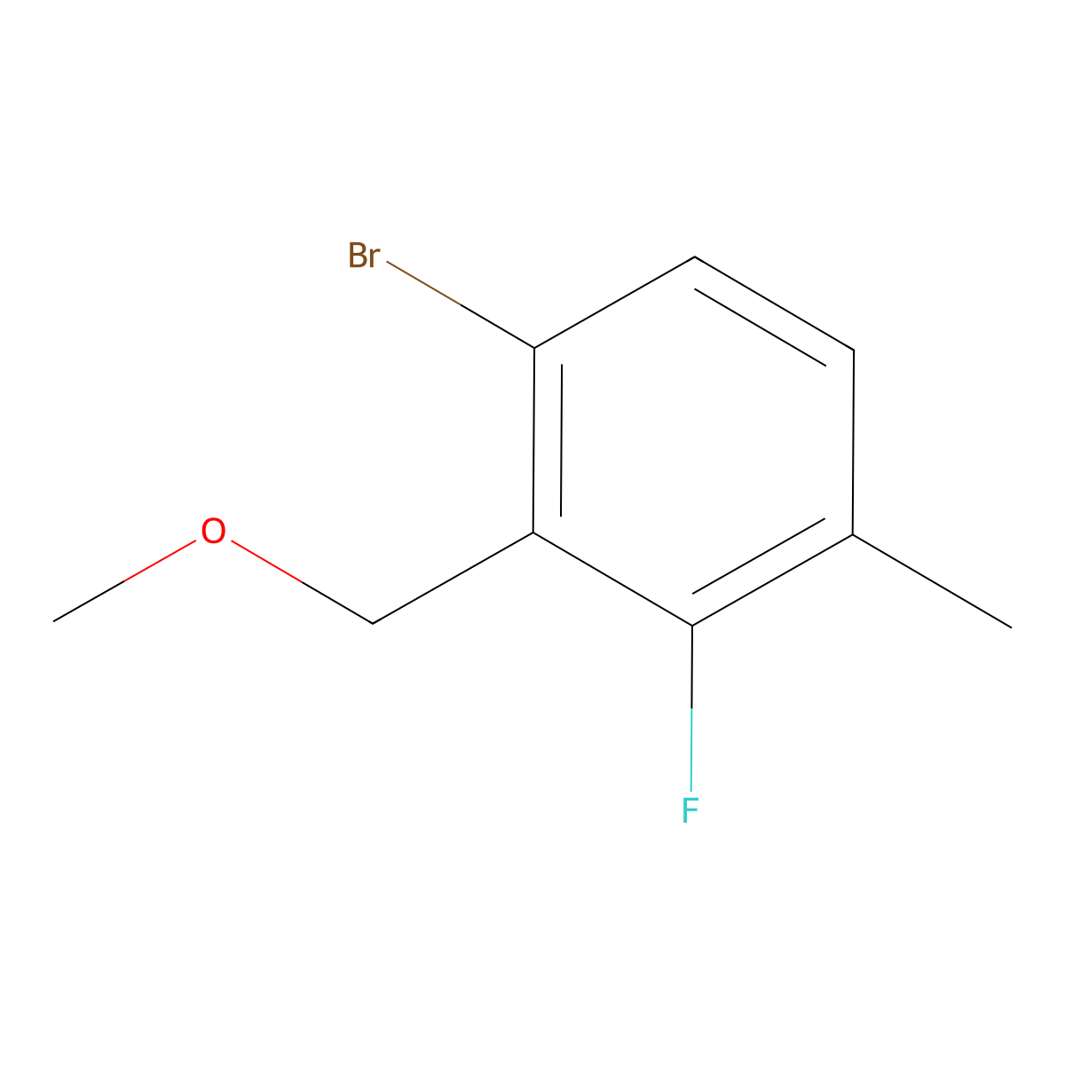 1-Bromo-3-fluoro-2-(methoxymethyl)-4-methylbenZene molecular structure, CAS 2901105-93-7