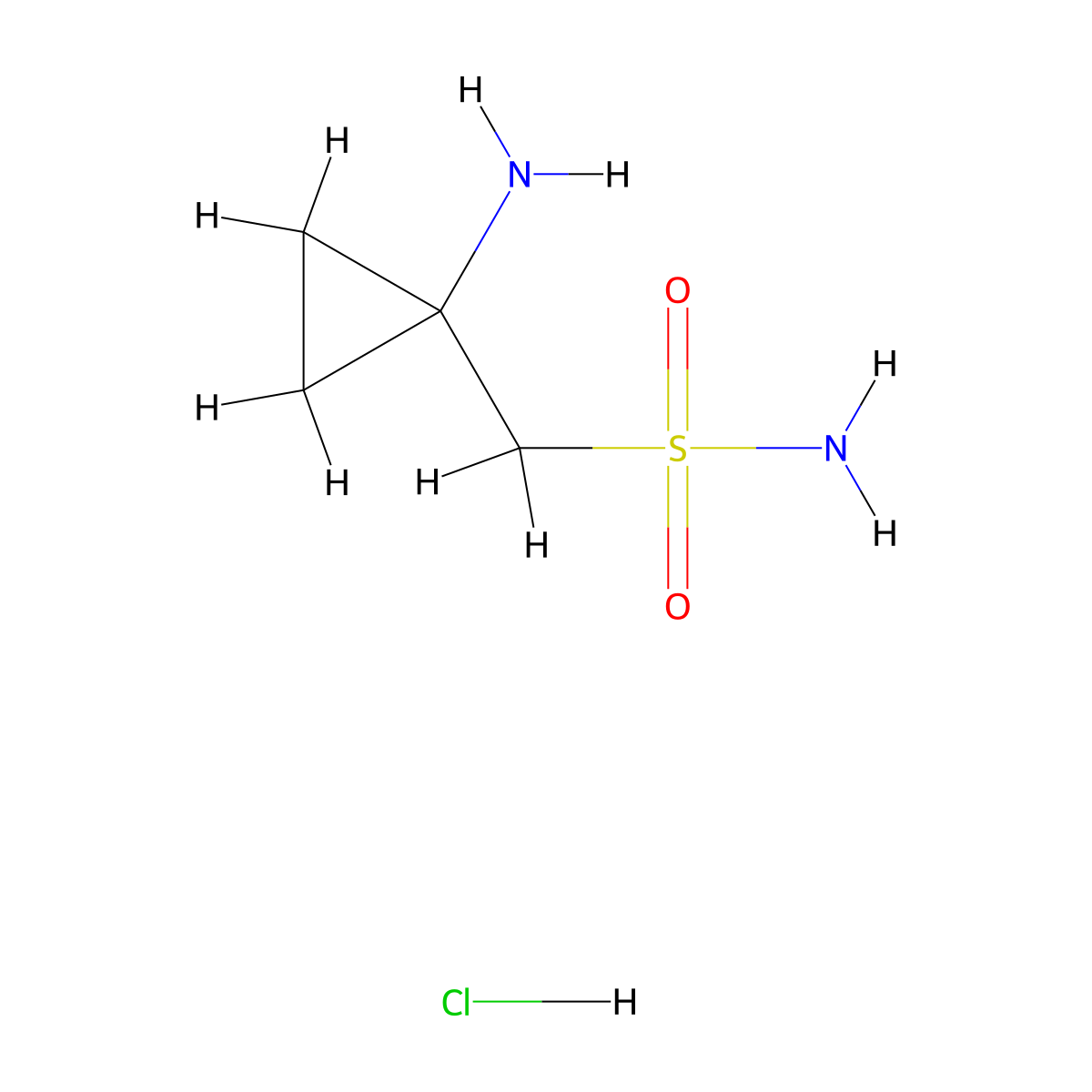 (1-Aminocyclopropyl)methanesulfonamide hydrochloride molecular structure, CAS 2901105-95-9