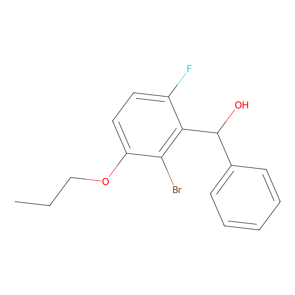 (2-Bromo-6-fluoro-3-propoxyphenyl)(phenyl)methanol molecular structure, CAS 2901105-96-0