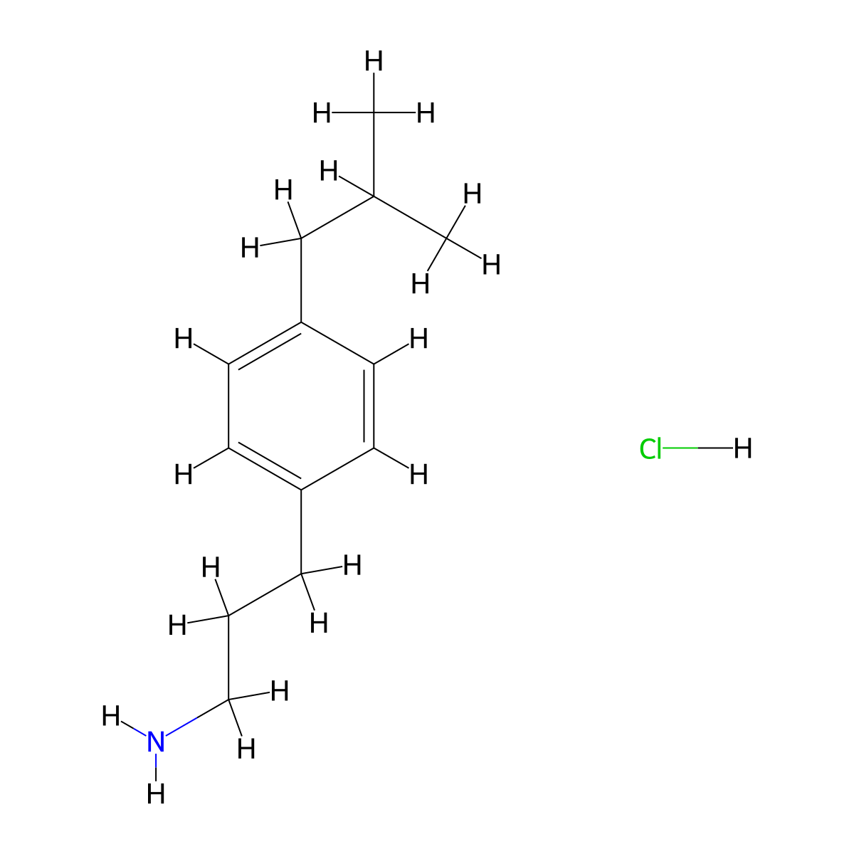 3-[4-(2-Methylpropyl)phenyl]propan-1-amine hydrochloride molecular structure, CAS 2901105-98-2