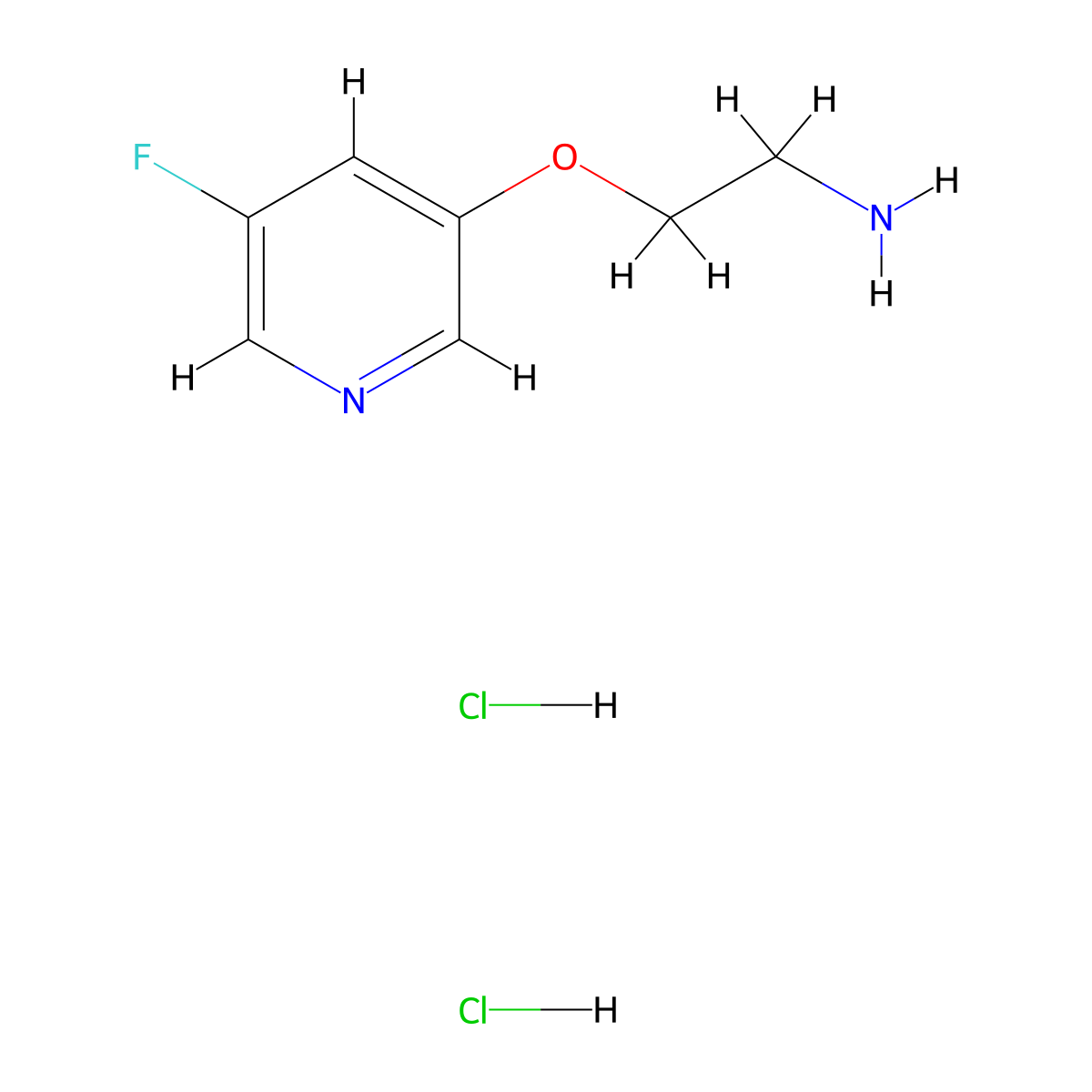 2-[(5-Fluoropyridin-3-yl)oxy]ethan-1-amine dihydrochloride molecular structure, CAS 2901105-99-3