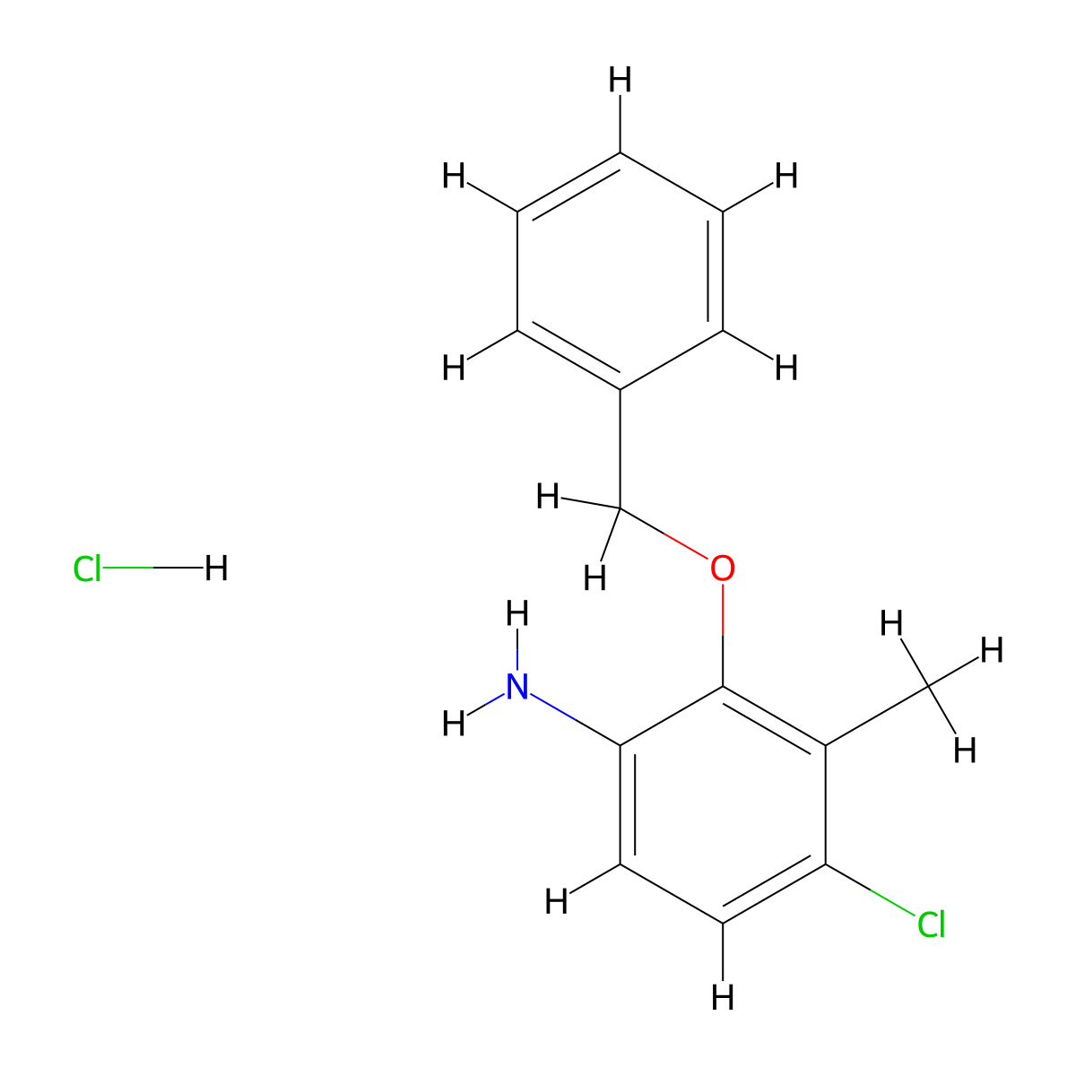 2-(Benzyloxy)-4-chloro-3-methylaniline hydrochloride molecular structure, CAS 2901106-02-1