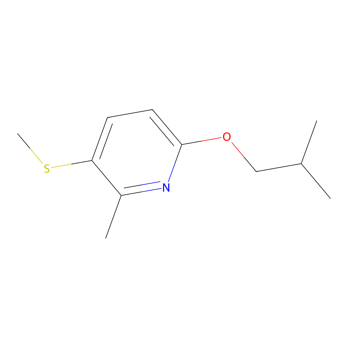 6-Isobutoxy-2-methyl-3-(methylthio)pyridine molecular structure, CAS 2901106-04-3