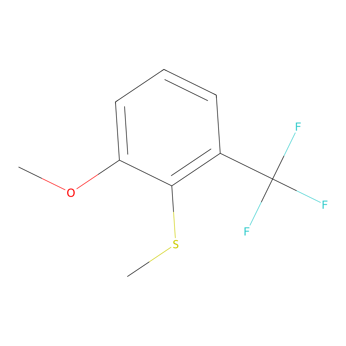 (2-Methoxy-6-(trifluoromethyl)phenyl)(methyl)sulfane molecular structure, CAS 2901106-05-4
