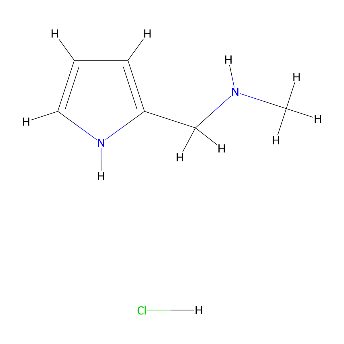 methyl[(1H-pyrrol-2-yl)methyl]amine hydrochloride molecular structure, CAS 2901106-10-1