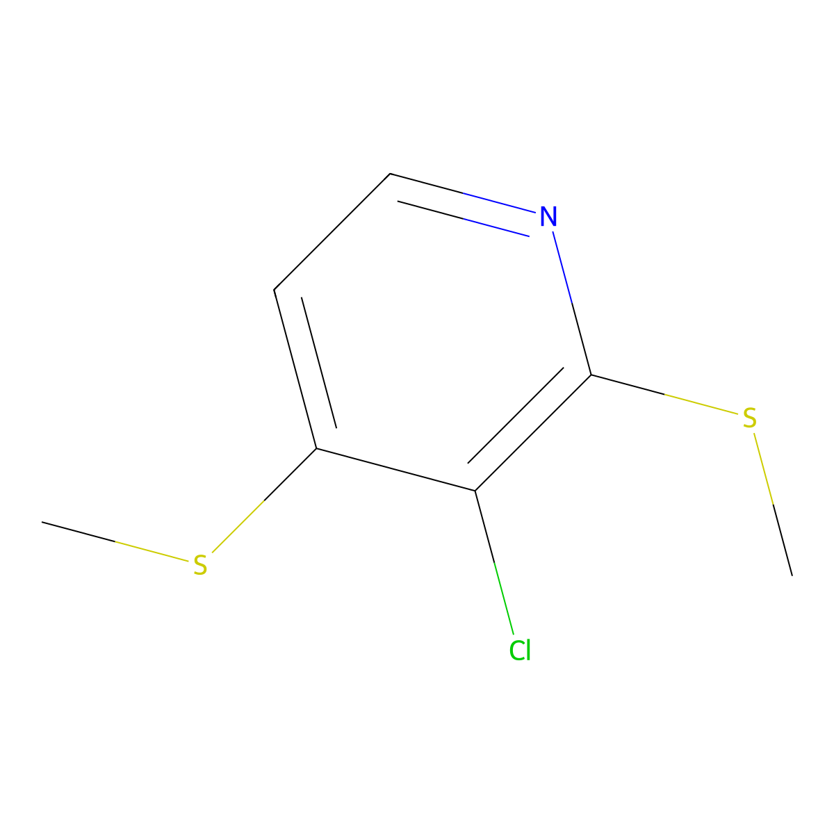 3-Chloro-2,4-bis(methylthio)pyridine molecular structure, CAS 2901106-12-3